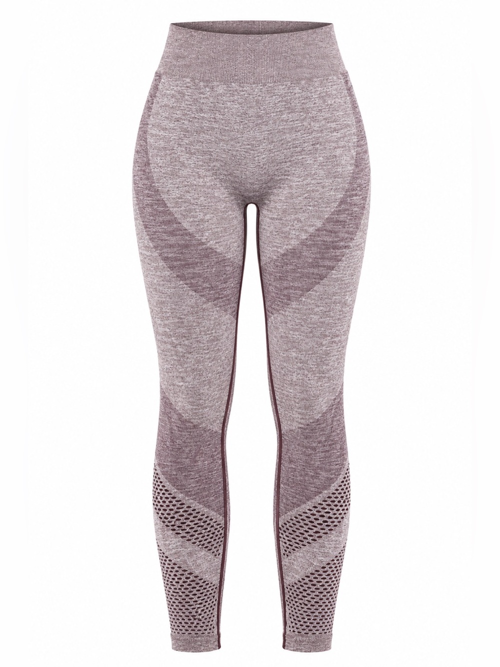 PINK Victoria's Secret Heathered Mauve Seamless Leggings with Mesh Insets